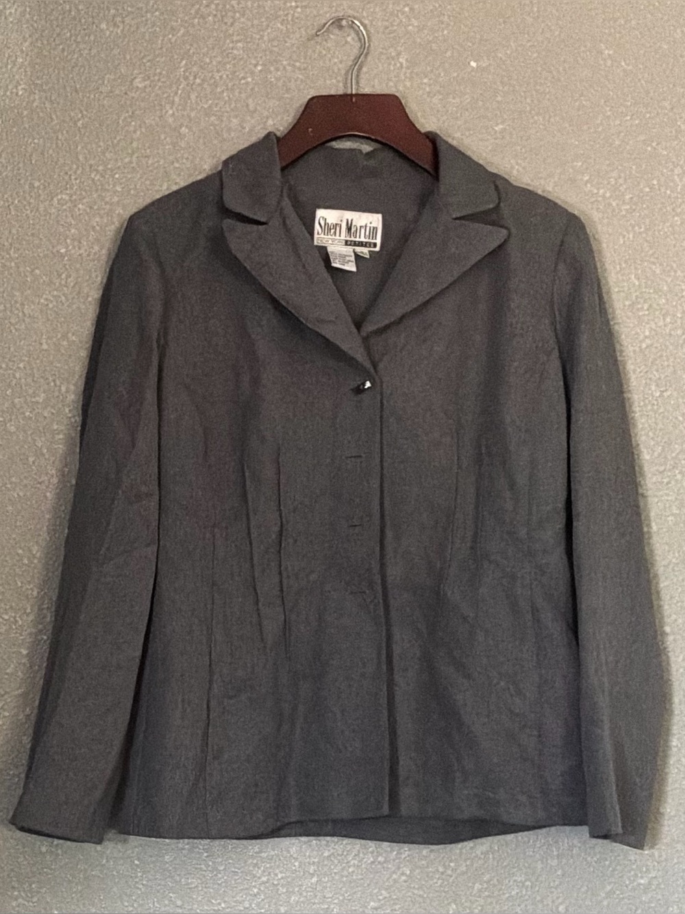 Sheri Martin Women's Charcoal Gray Tailored Jacket blazer VNTG